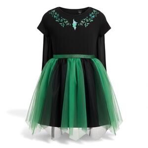 Girls' Wicked Elphaba Thropp Tulle Character Dress with Cape - Black - M